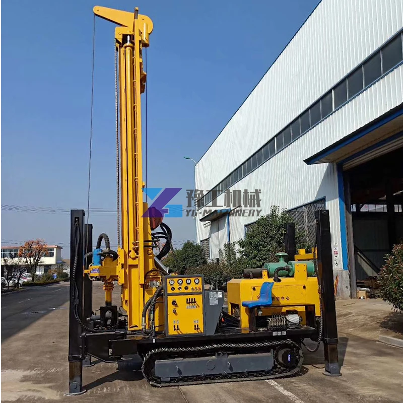 400m Diesel Water Well Drilling Machine Hydraulic Mine Drilling Rig Crawler Mounted Diesel Engine Driven Borehole