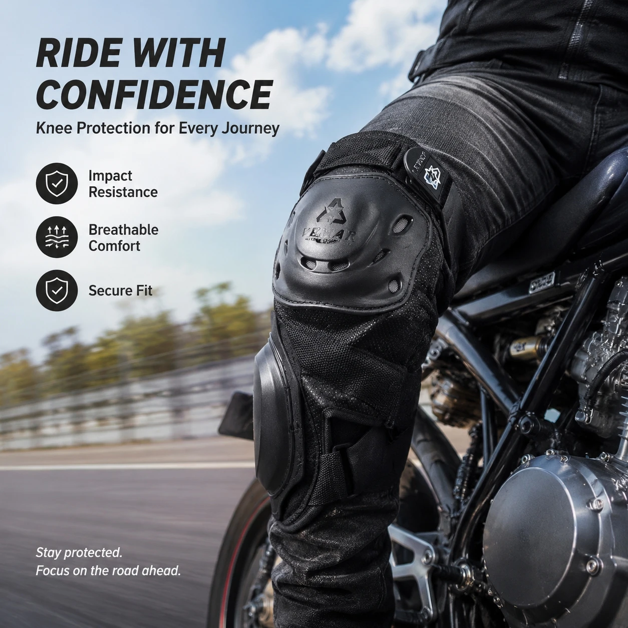 Off‑Road Motorbike Racing Knee Protector Anti‑Collision Windproof Anti‑Fall Knee Guards Protective Gear for Adult Motorcycle