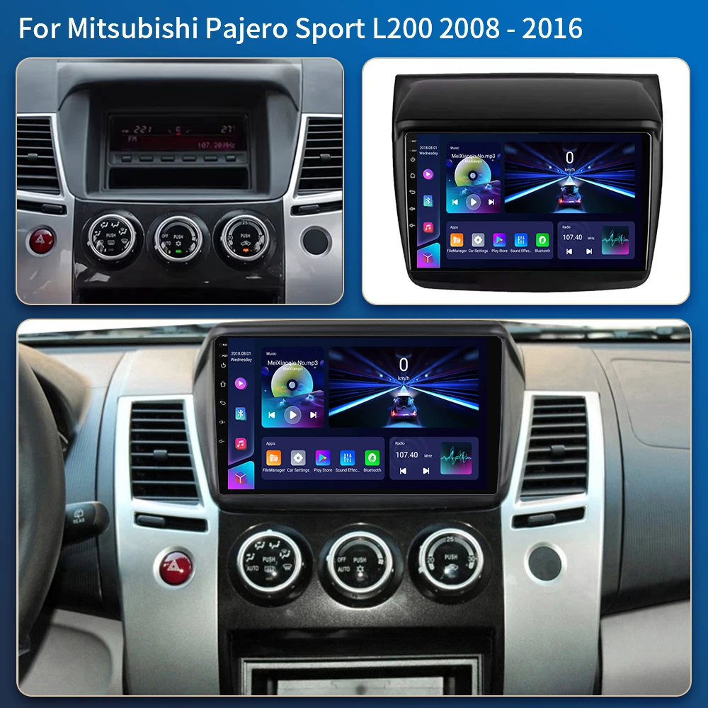 Android 16 For Mitsubishi Pajero Sport  L200  2008 - 2016 Triton 2006 - 2014 Android Car Radio Multimedia Video Player stereo BT