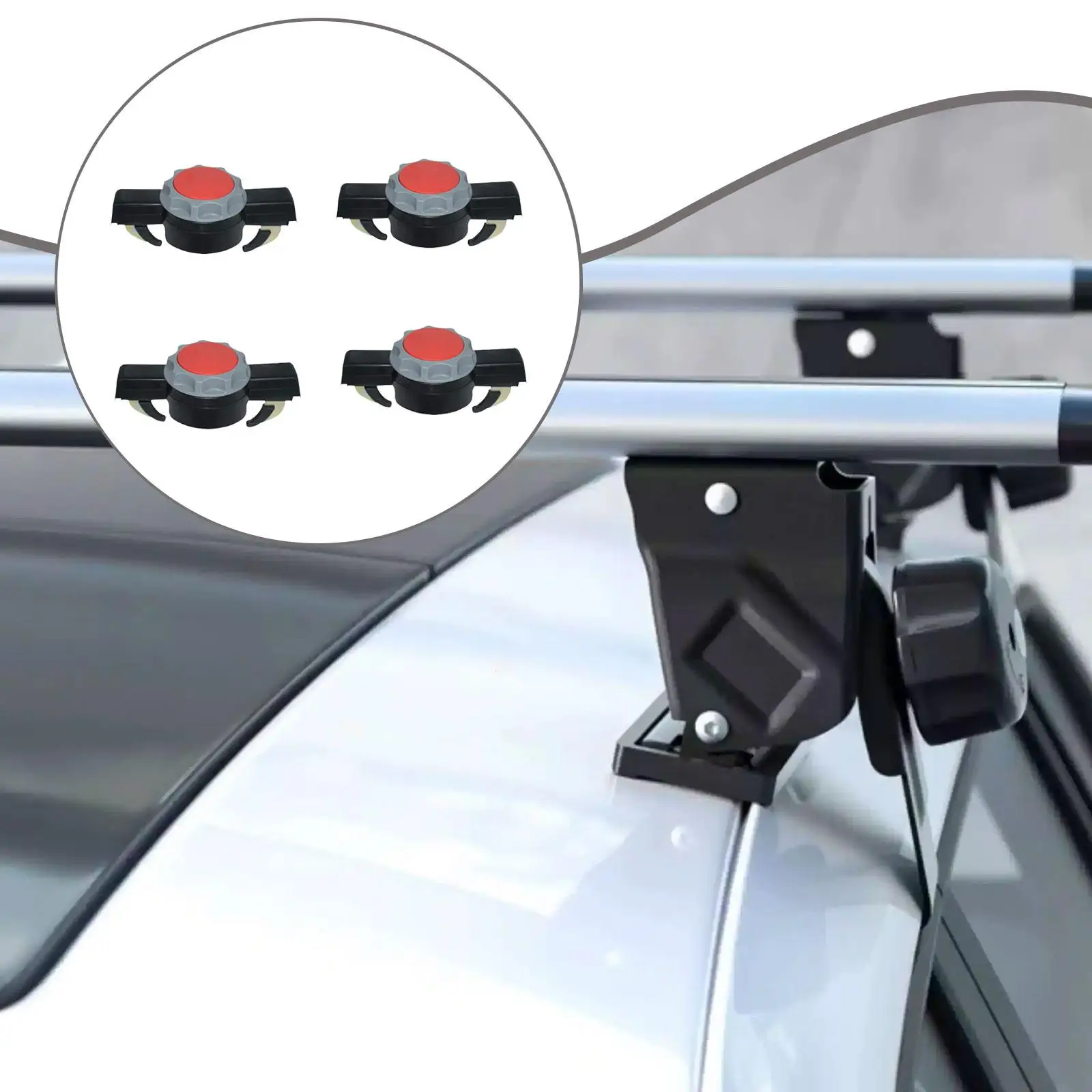 

Set of 4 Car Roof Box Quick Installation Clamps Professional Easily Install for Luggage Rack, Quick Release Clip