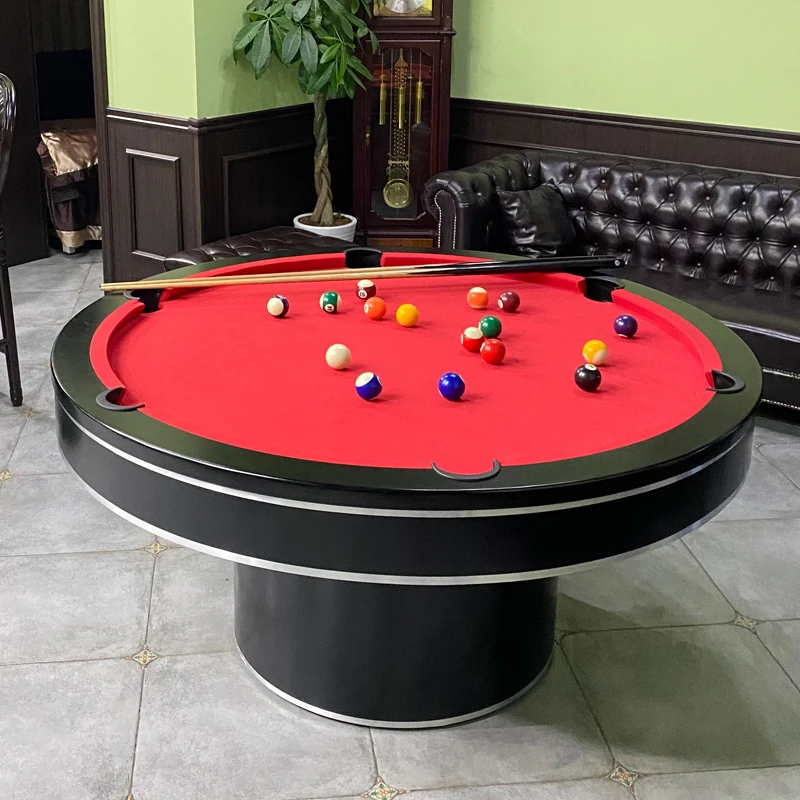 

Round pool table Home party hall KTV clubhouse Billiard table Home American black eight billiards table 2-in-1
