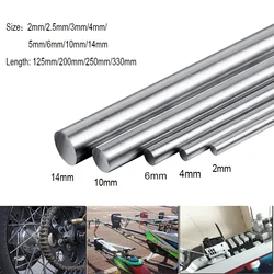 1/5pcs 304 Stainlessy Steel Rod Diameter 2mm-14mm Linear Shaft Metric Round Rod Ground Rod Length: 125mm/200mm/250mm/330mm