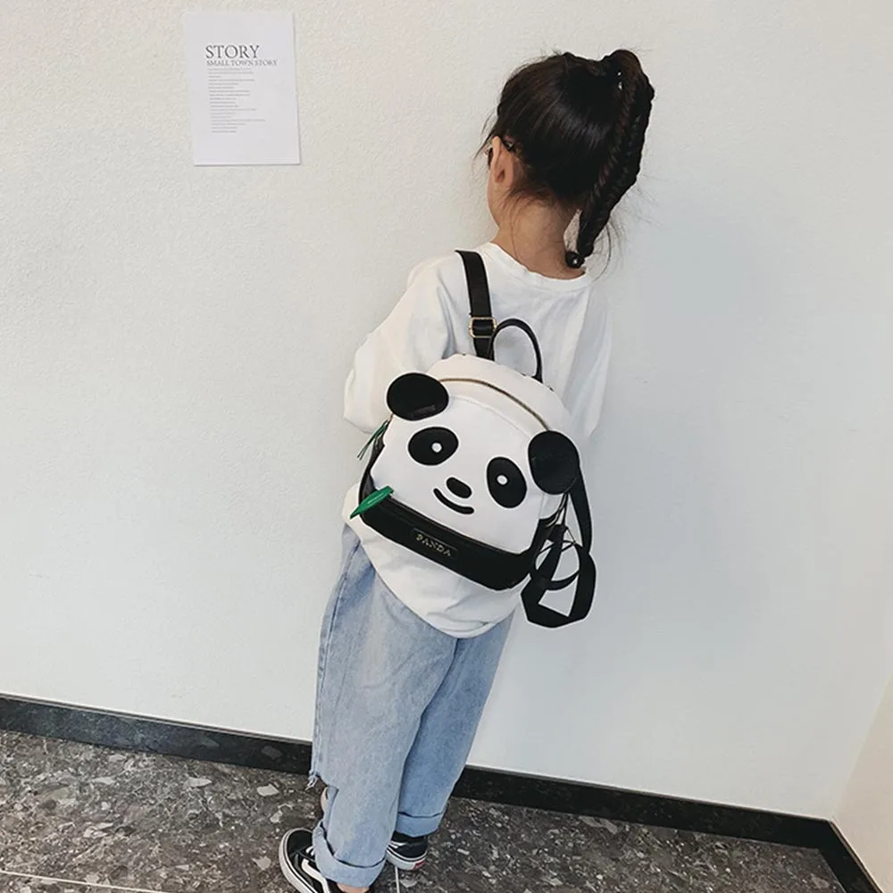 Customized Panda Backpack Kindergarten School Bag Cartoon Panda Bag Name Embroidered Children\'s Cute PU Fashion Gift Bag