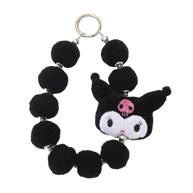 Sanrio Plush Beaded Mobile Phone Chain Anti-Lost Phone Lanyard My Melody Kuromi Cinnamoroll Keychain Pendant Camera Chain