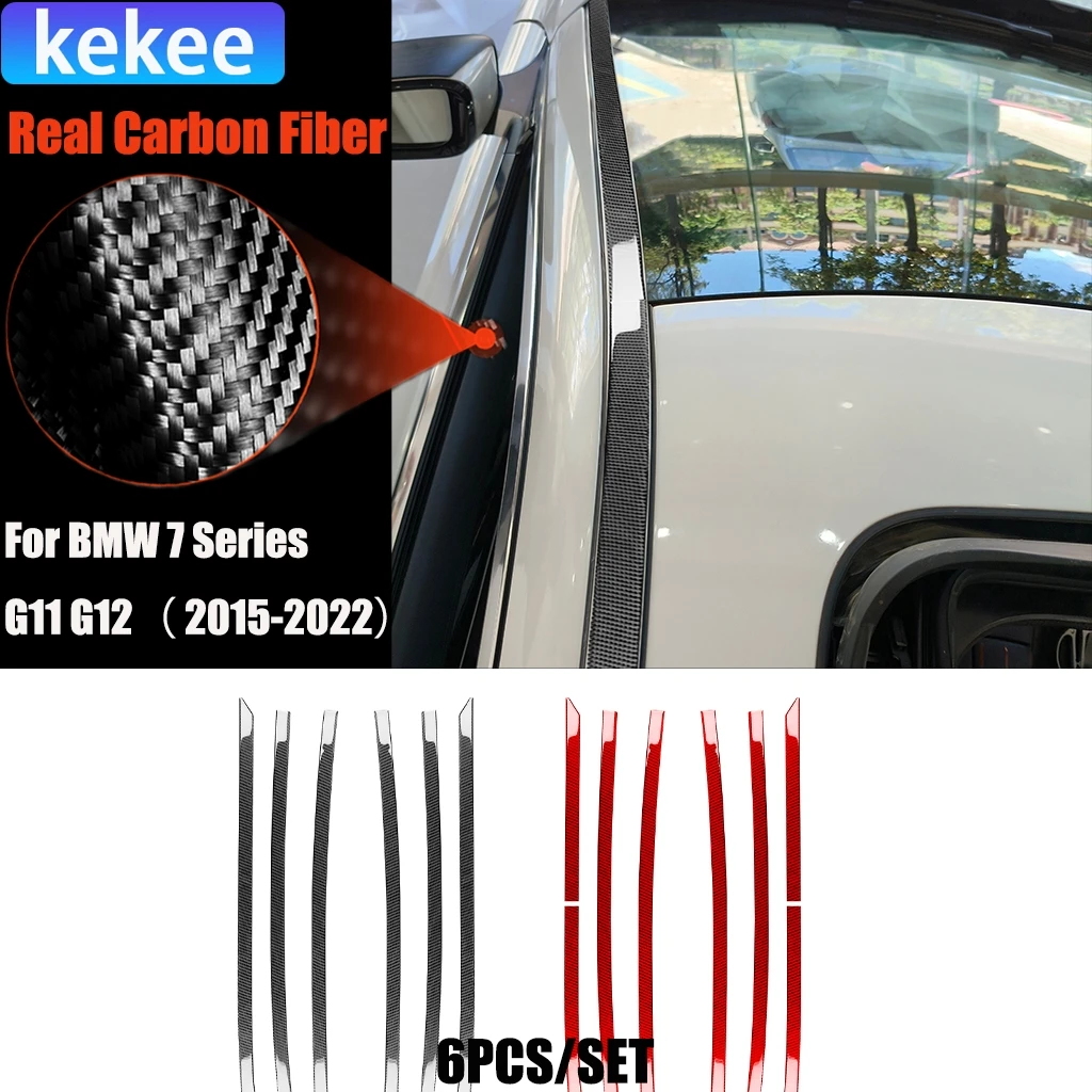 

Carbon Fiber Car Accessories Roof Decorative Strip Modified Exterior Trim Cover Soft Sticker For BMW 7 Series G11 G12 2015-2022