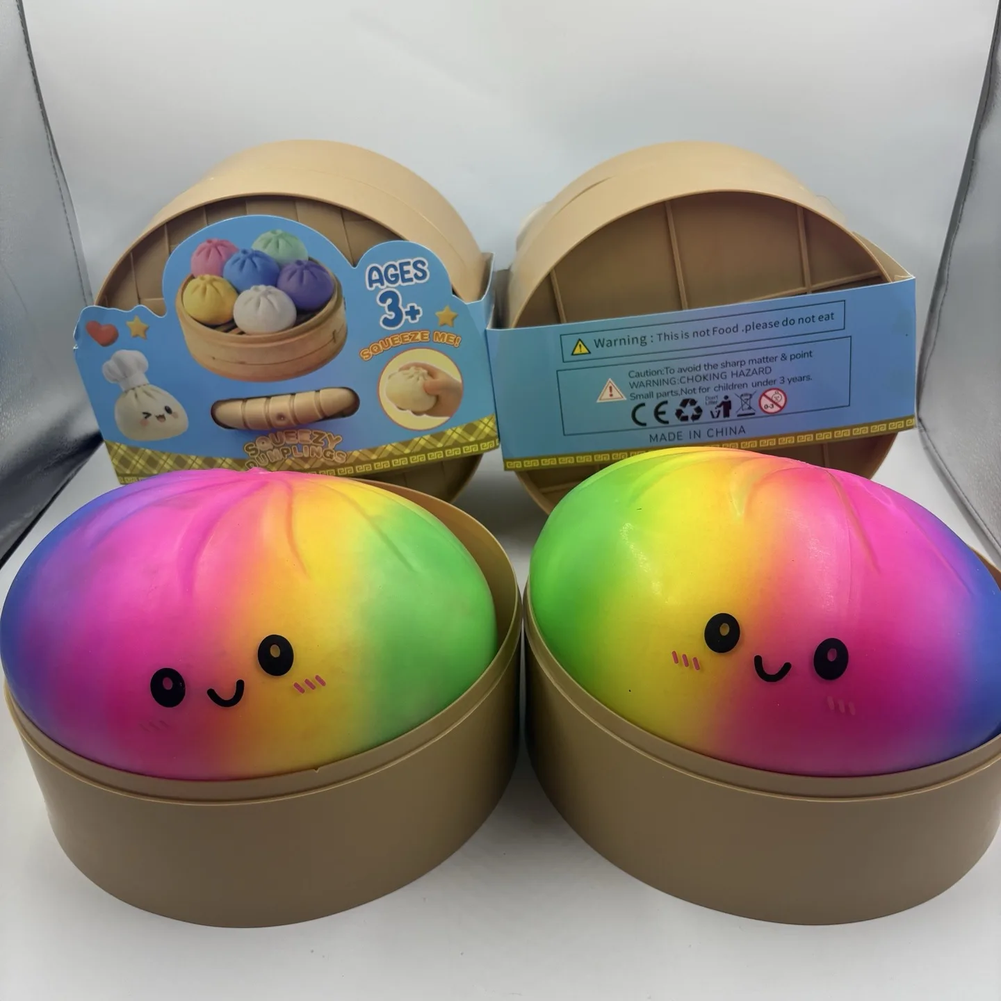 8.5cm Stress Dumpling Squash Toy Dampaline Squishy with Box Dumplings Sensory Squeeze Toy for  Relief Gift Birthday