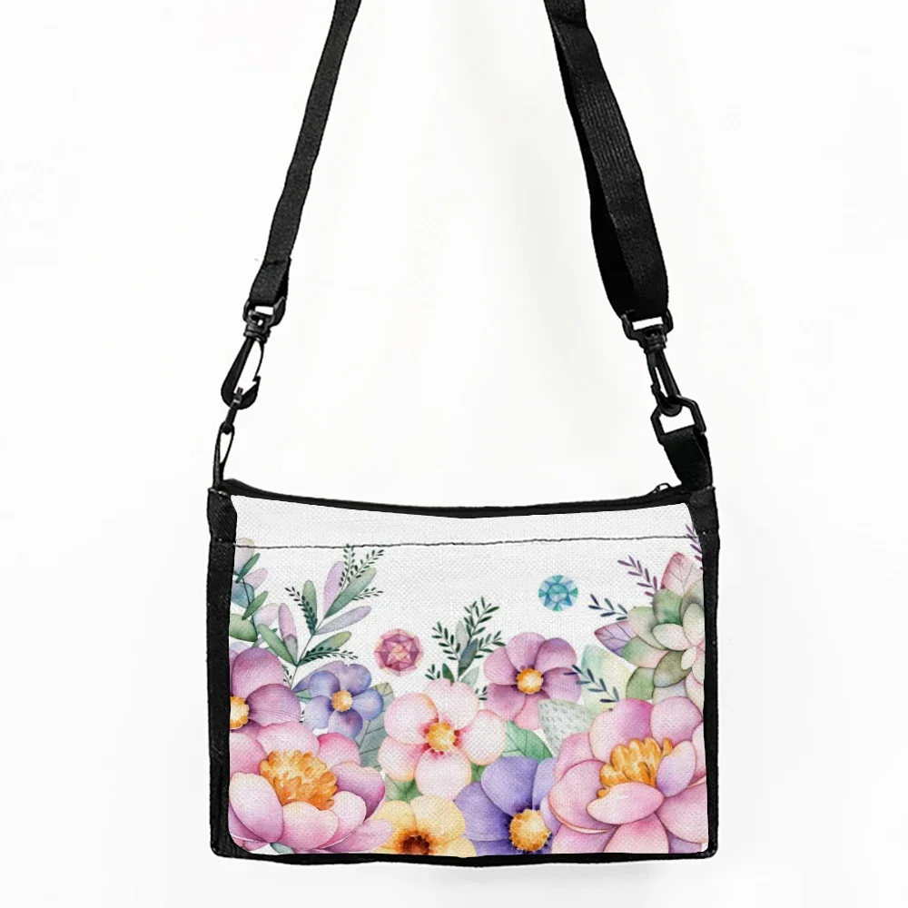 

1pc Floral Patterned Crossbody Bags Double-sided Printed Shoulder Bag, Daily Travel Shopping Bag Casual Crossbody Bag