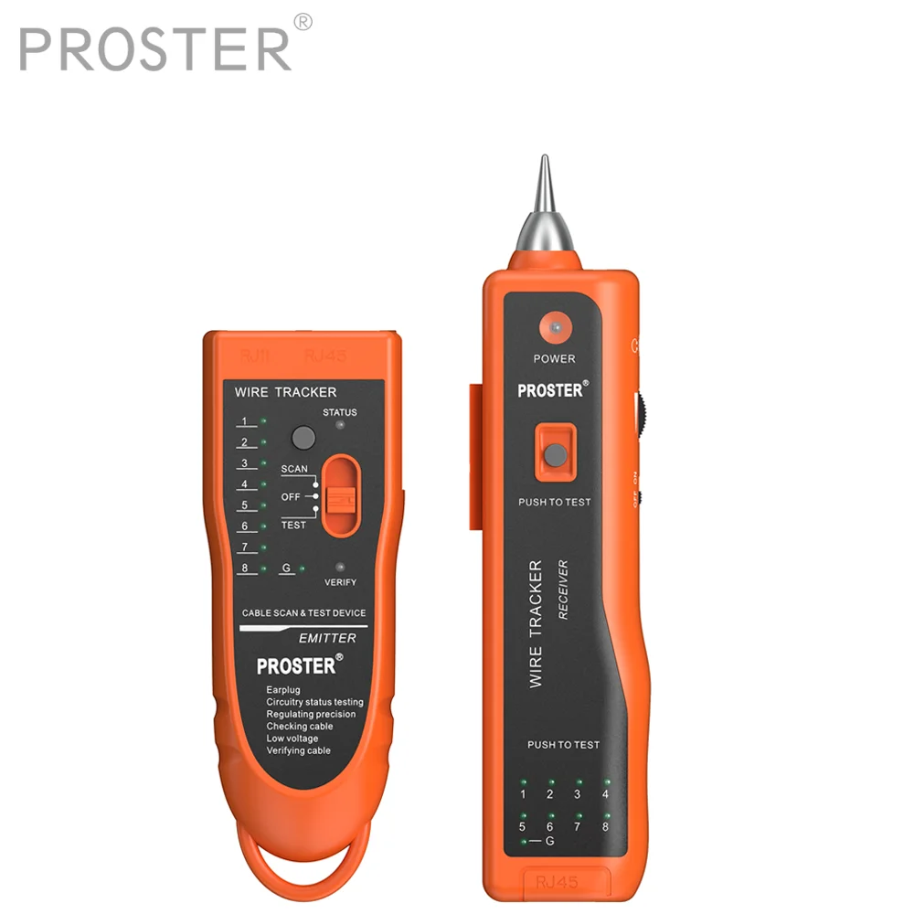 Prosterwire Tracker Telephone Network Cable Tester Line Finder Rj Tracker Toner Tracer  Rj45 Rj11 With Led Signal Indicator