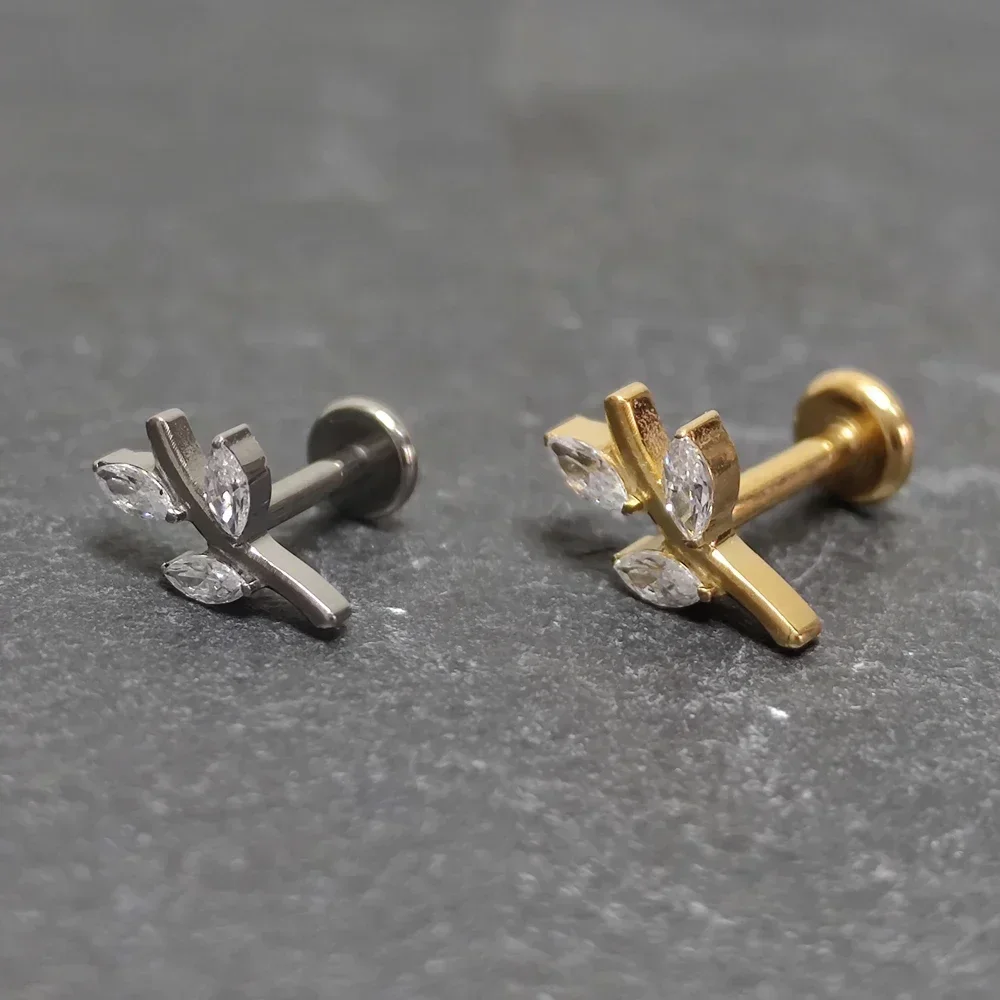 F136 Titanium Septum Piercing Labret Cartilage Helix Zircon Lip  Earrings Tragus Piercing Hinged Segment Body Jewelry Wholesale