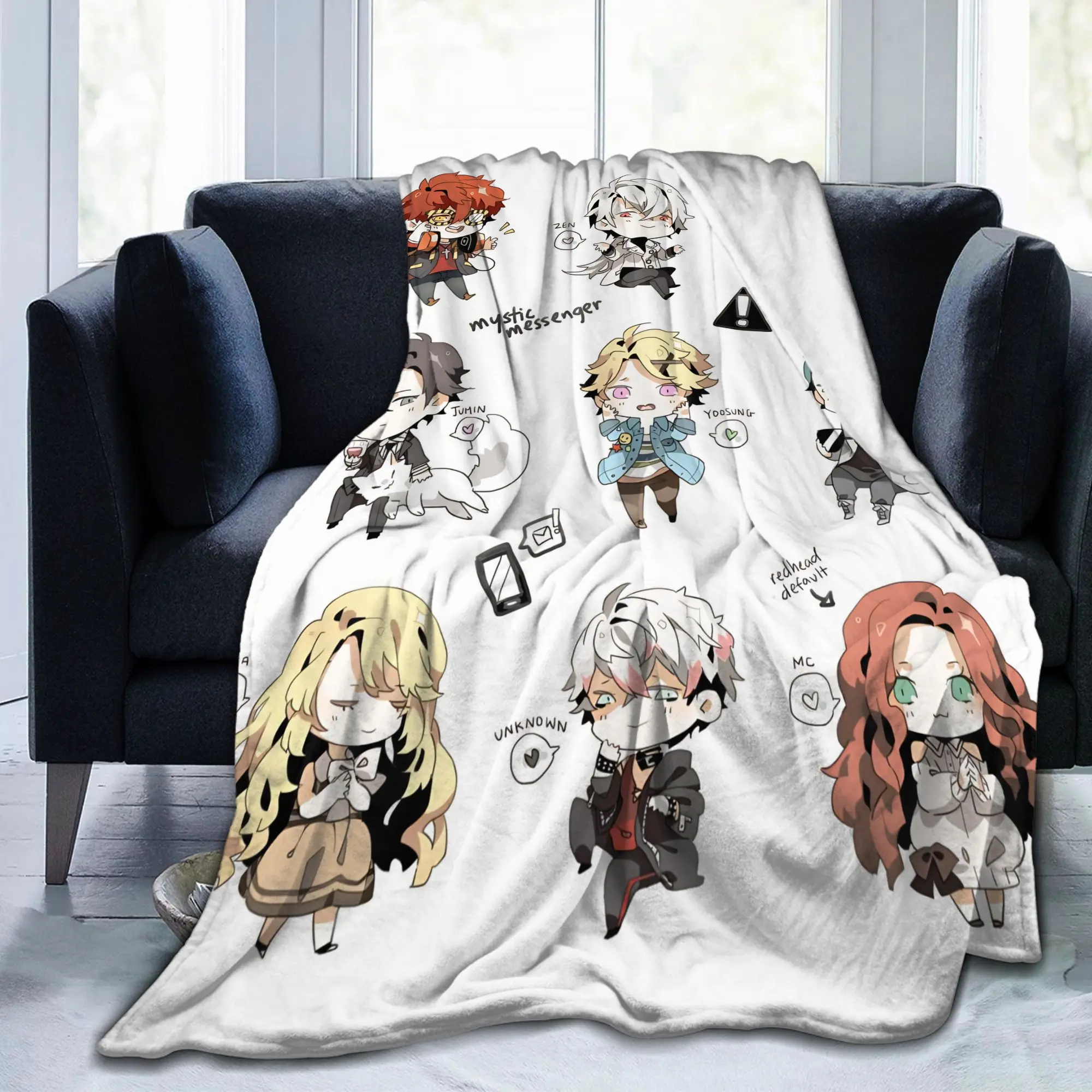 Mystic 707 Cartoon Messengers Knitted Blanket Zen Jumin Flannel Bedding Throw Blanket Rug Piece Soft Decoration Multifunction