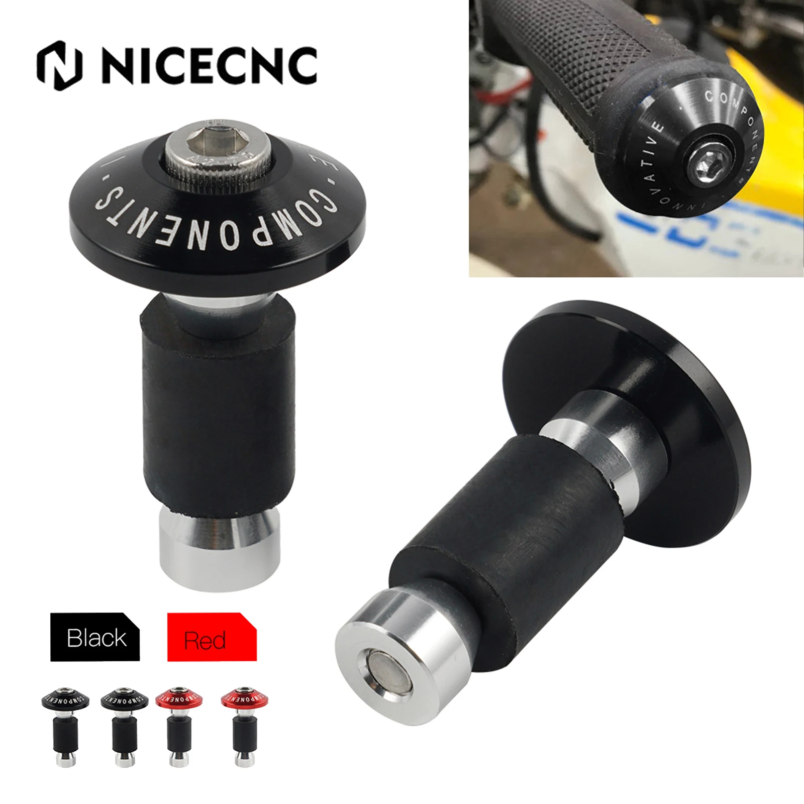 CNC Handlebar End Plugs For Honda CR CRF XR XL TRX Yamaha YZ WR 80 85 125 250 Motocross Enduro Adventures ATVs Scooters