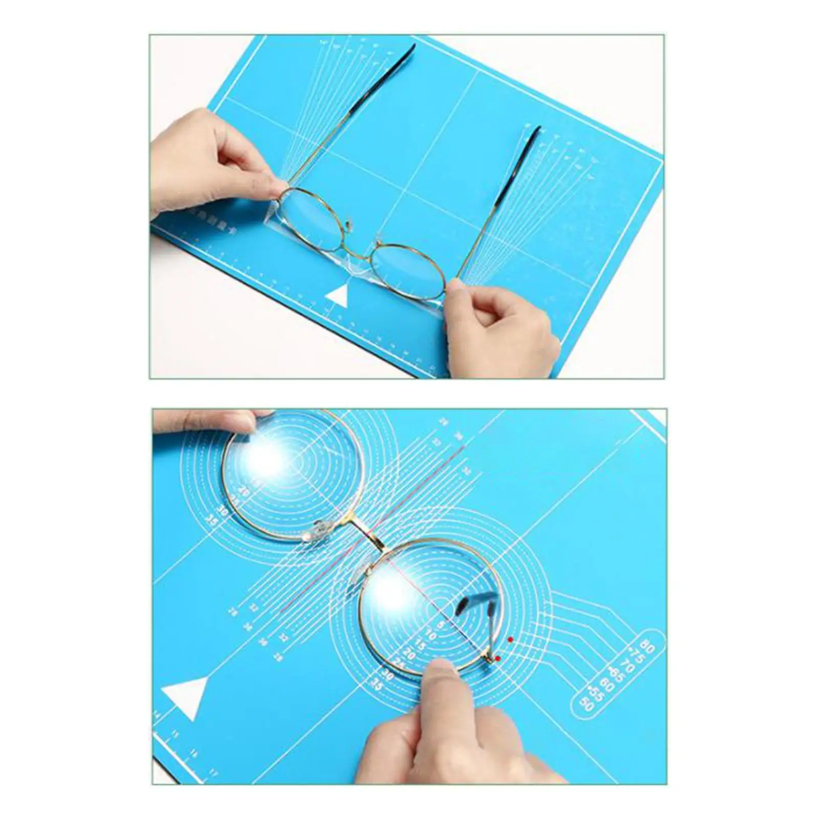 Double Sided Lens Test Card Glasses Frame Adjustment Plate PVC Measurement Pad Progressive Repair Tool for Vision Care Shop