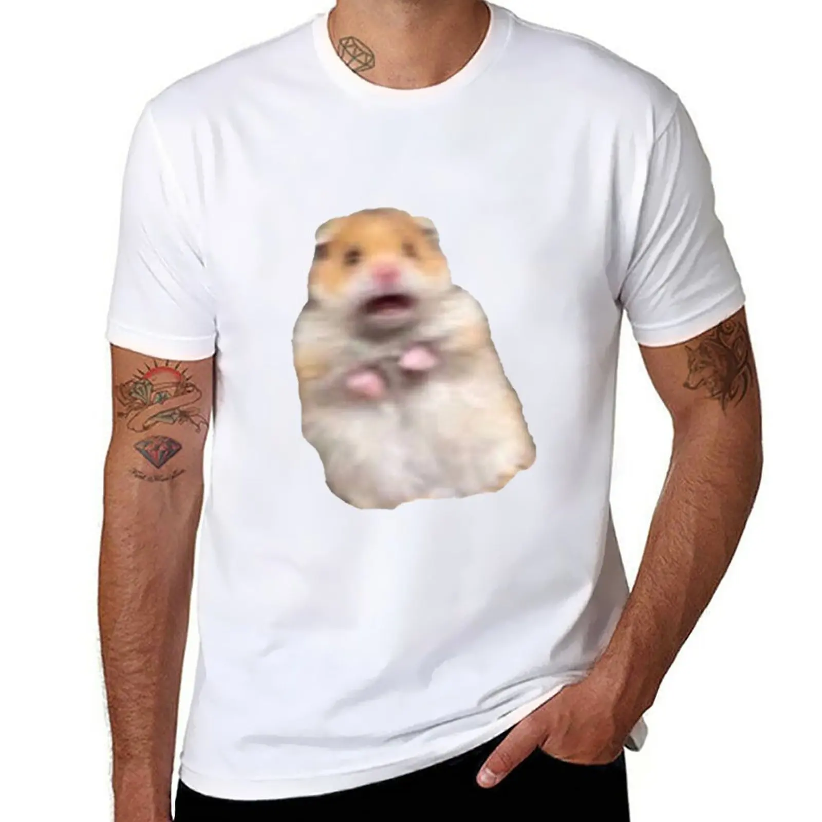 

New screaming hamster meme T-Shirt Tee shirt boys white t shirts hippie clothes mens t shirts pack