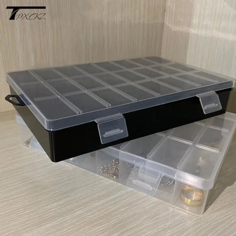 24 Grids Jewelry Earring Bead Screw Holder Case Display Organizer Container Compartment Plastic Storage Box