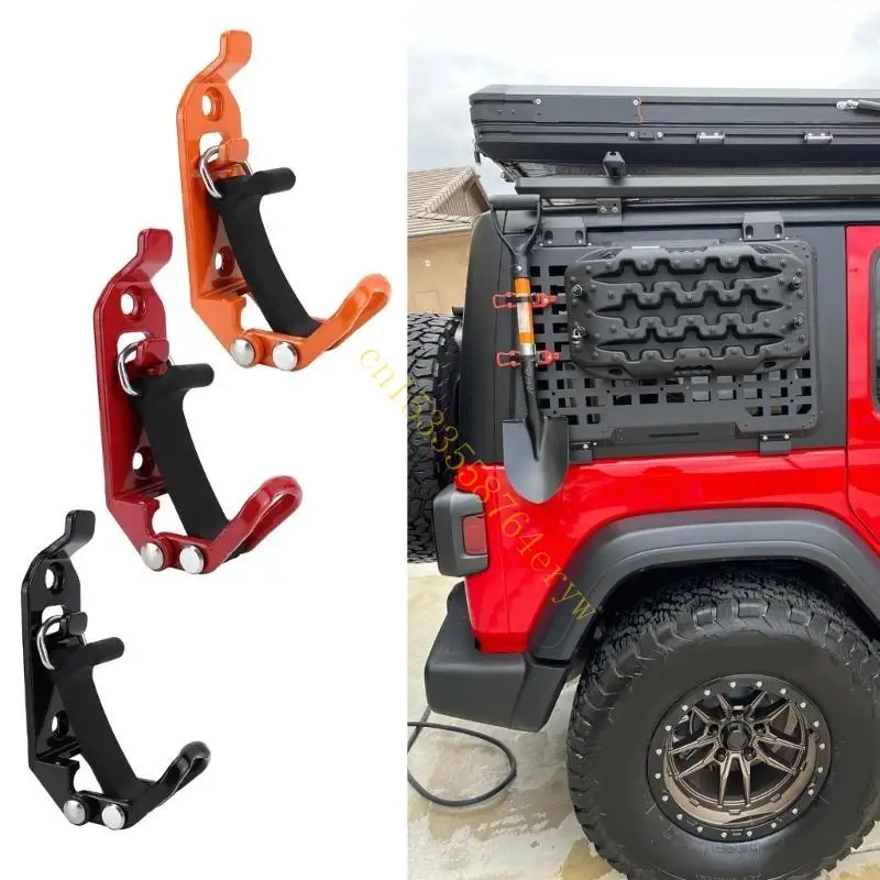 Pair Roof Rack Shovel Mount set Metal Rubber Clamps Quick Release Bracket Car Accessories for Troops Equipment & Tool 91AE