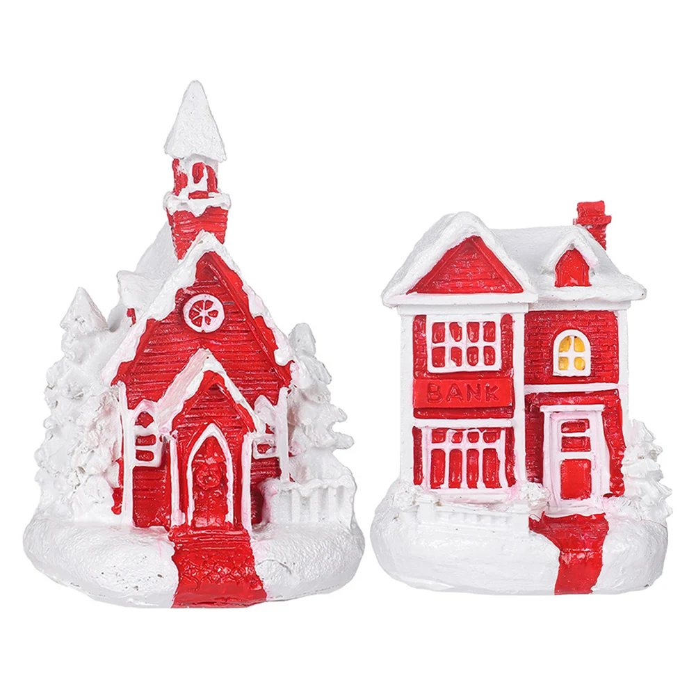 

Christmas Resin House Ornaments Small House Pendant Decorantions For Home Kids New Year Gifts Navidad