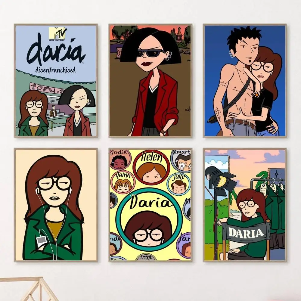 1 قطعة الكرتون D-Daria A-a-nime المشارك ذاتية اللصق الفن ورق مقاوم للماء ملصق مقهى بار غرفة جدار ديكور