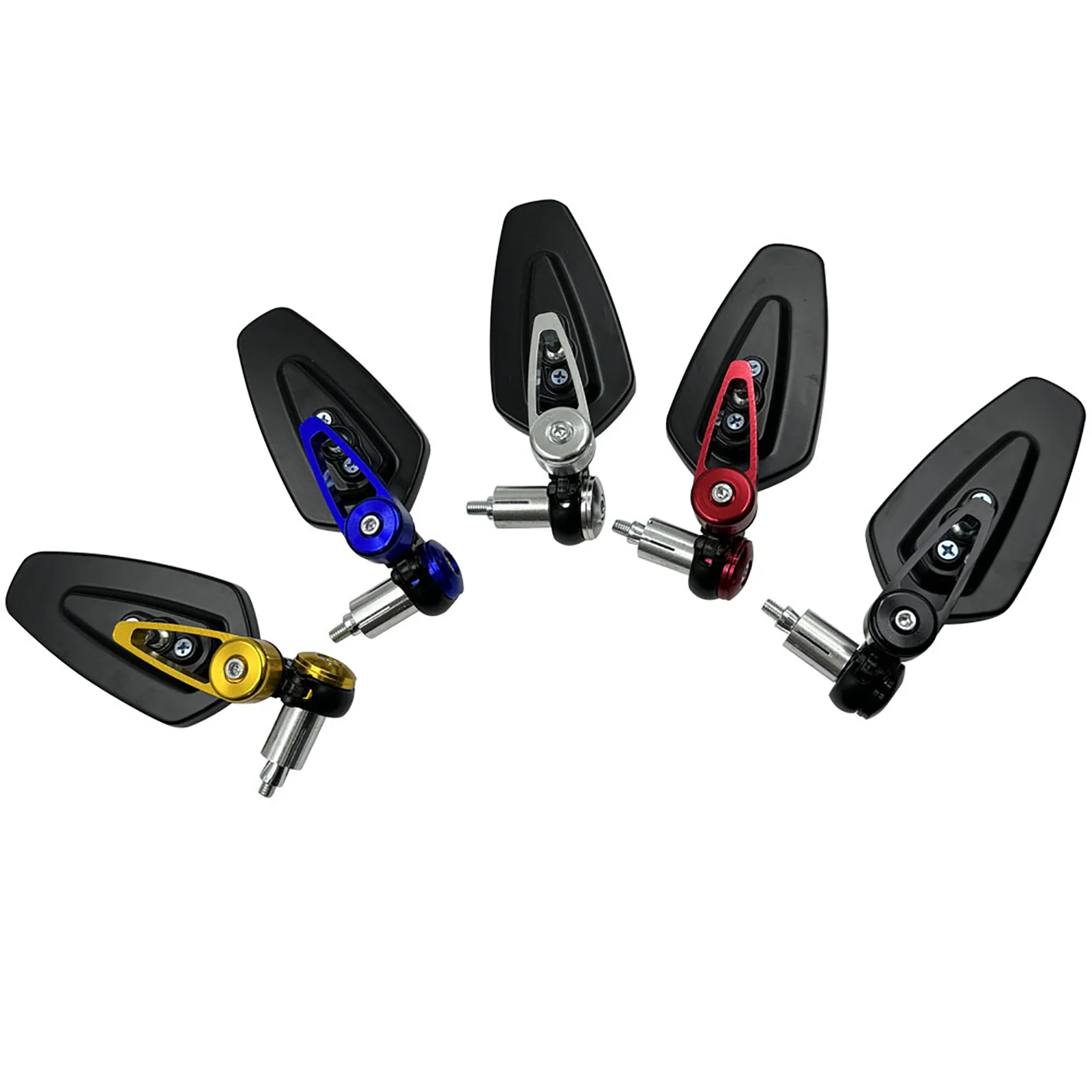 Universal Motorcycle Rearview Mirrors For 7 8 And 22mm Handlebar End Mirror Scooters Blue Mirror 2pcs  Filter Strong Light