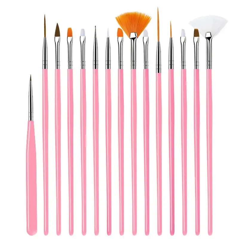 5/15/20 piezas pincel para decoración de uñas, punta de diseño, pintura, dibujo, juego de pinceles para uñas, delineador de pluma punteado, herramientas de manicura de esmalte de Gel UV acrílico