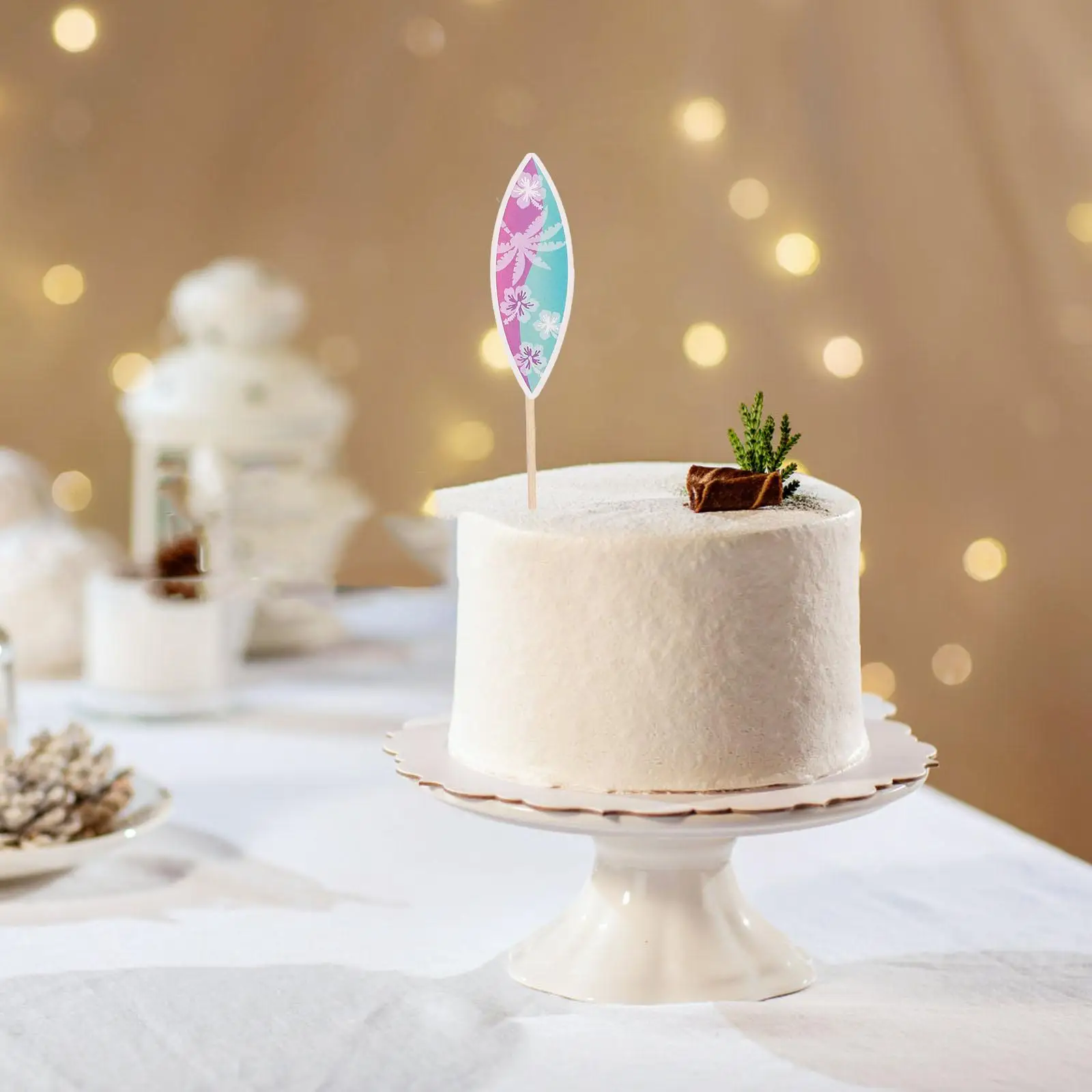 16 Uds. De adornos para magdalenas con inserción de pastel, decoraciones para fiestas en la playa de verano, selecciones de tabla de surf, accesorios ligeros para postres Luau
