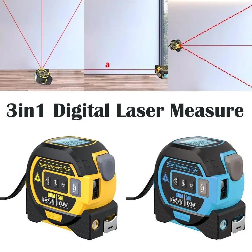 40m/60m Laser Distance Meter Rangefinder Laser Measure Distance Meter Surveying Equipment Tape Measur Retractable Tape