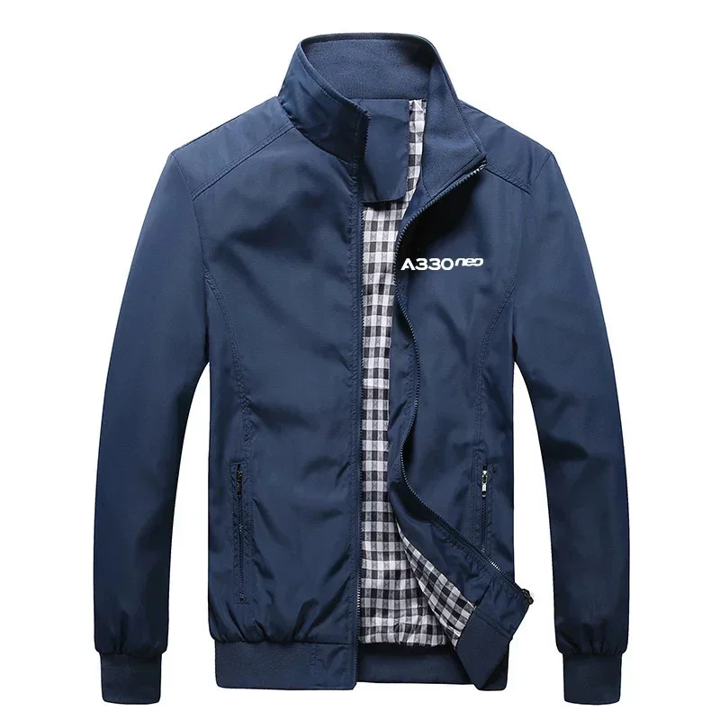 

A330neo Flight Spring Autumn Aviation Pilots Plaid Lightweight Windbreakers Men Jackets Coats