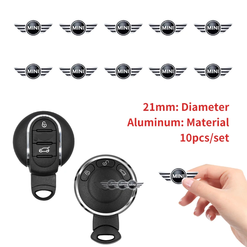 패션 자동차 스타일링 원격 키 스티커, 알루미늄 금속 자동차 스타일링, 미니 쿠퍼 원 JCW F54 F55 F56 F57 F60 R50 R52 R53 R55