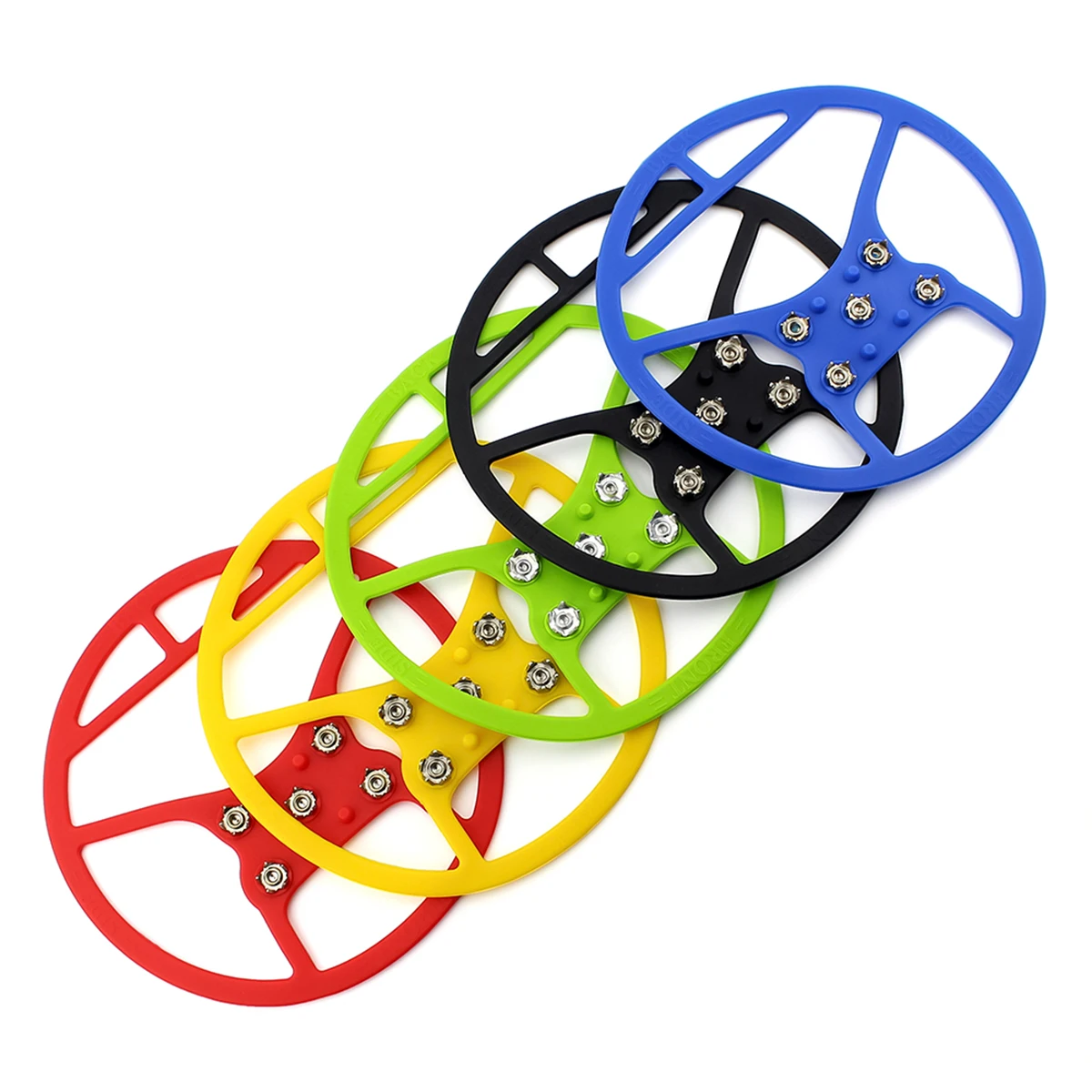 

1 Pair Anti-Slip Shoe Crampons 5-Claw Manganese Steel Ice Cleats For Hiking Snow Traction Outdoor Sports Lightweight Silicone