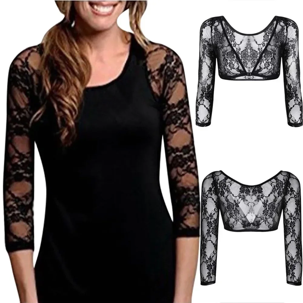 Women Sheer Seamless Arm Shaper Tee Top Mesh T Shirt mujer Sexy Deep V-neck Strap Crop Tops Both Side Wear T-Shirts