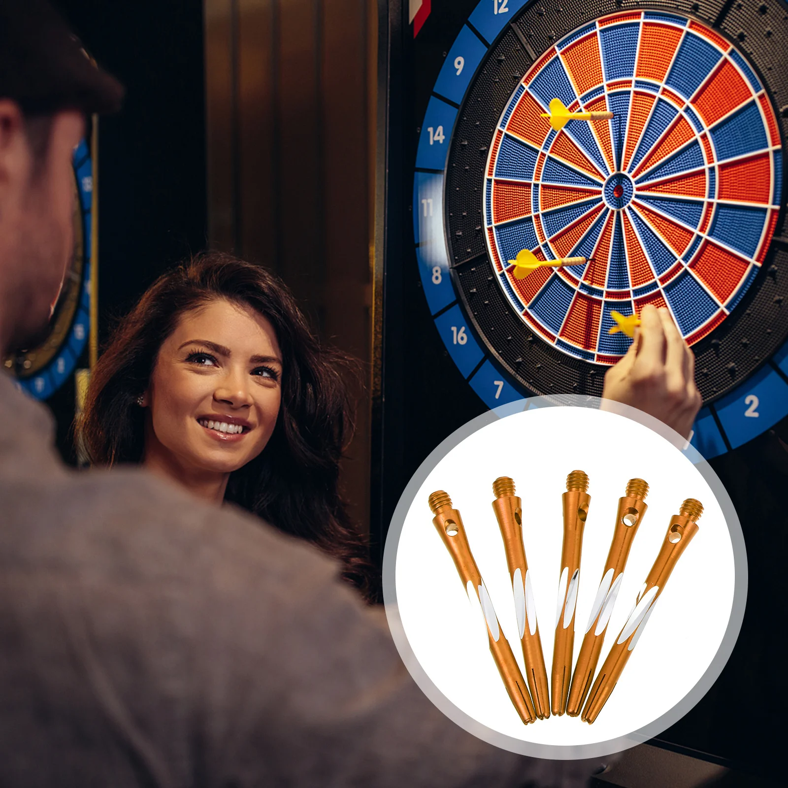 แกนอลูมิเนียมอัลลอยด์ 5 ชิ้น สำหรับติดตั้งกับดarts แบบมาตรฐาน อุปกรณ์เสริมสำหรับเกม แกนโลหะสำหรับกิจกรรมกลางแจ้ง