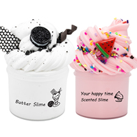 1.76oz White Biscuit Butter Slime with Slices-Pink Watermelon Non-Sticky Stretchy Scented Putty for Kids Party Favors Girls Boys