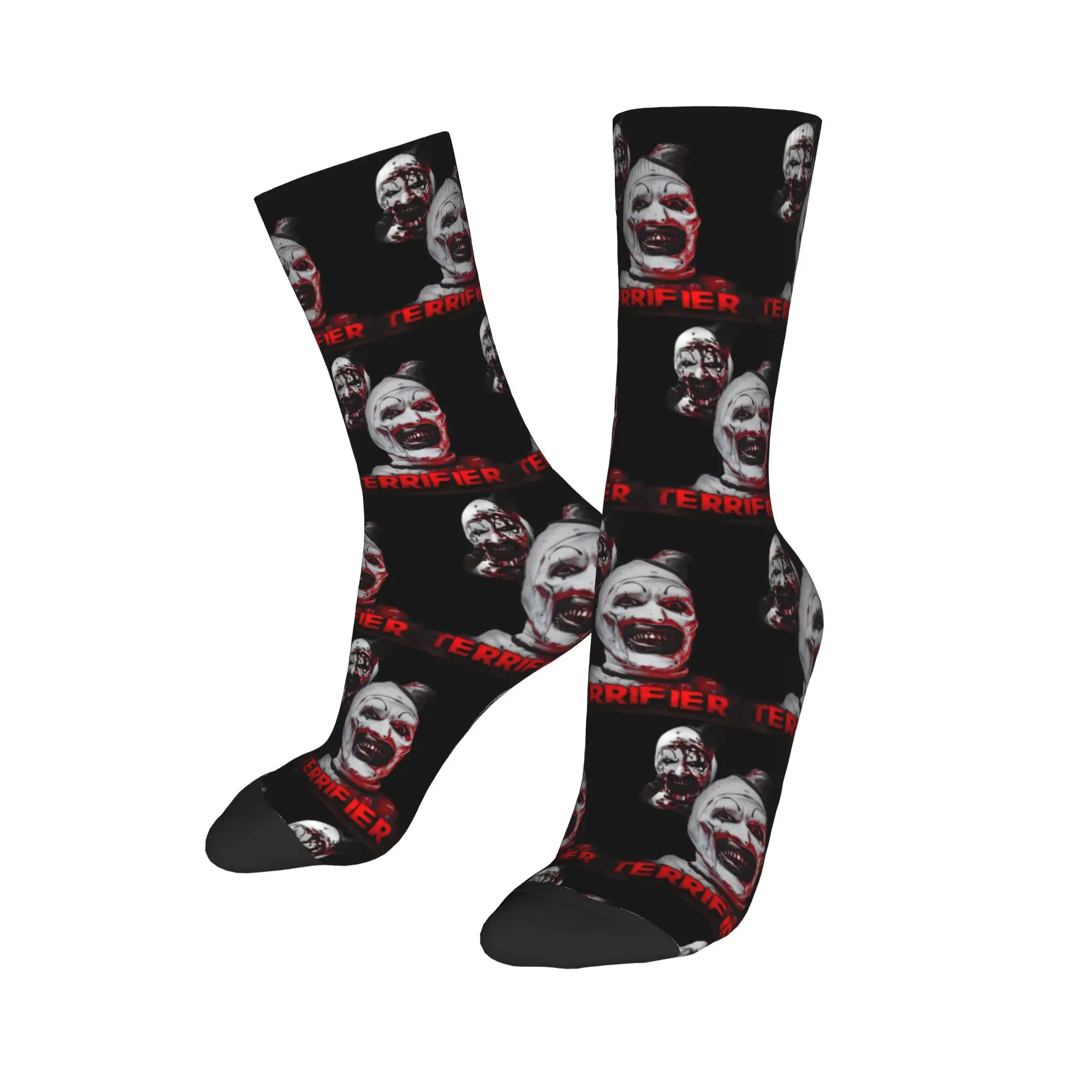 Autumn Winter Crazy Design Women Men The Terrifier Art The Clown Socks  Sweat Absorbing Football Socks