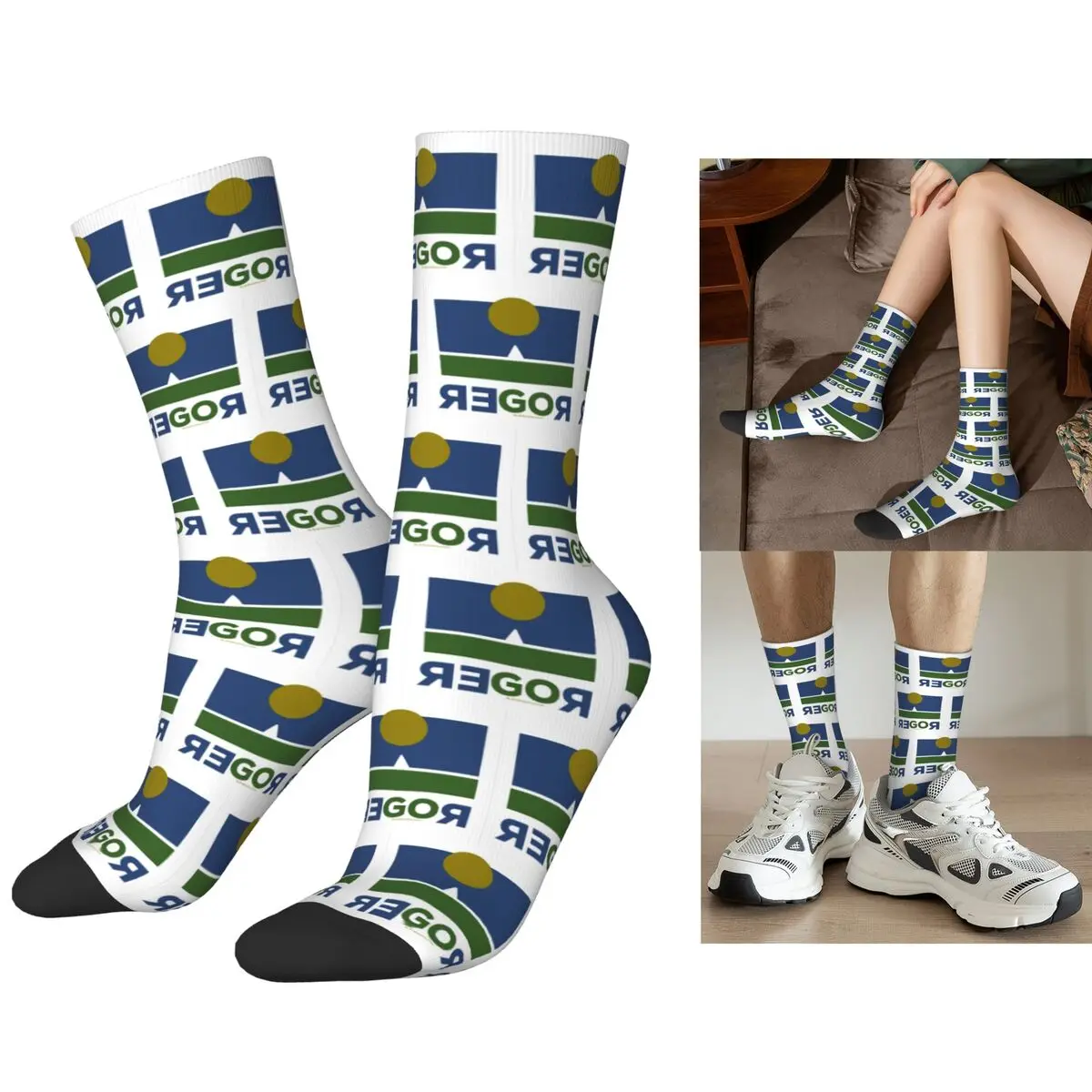 جوارب روجر فيدرر جوارب هاراجوكو فائقة النعومة لجميع المواسم جوارب طويلة إكسسوارات هدية عيد ميلاد الرجل والمرأة