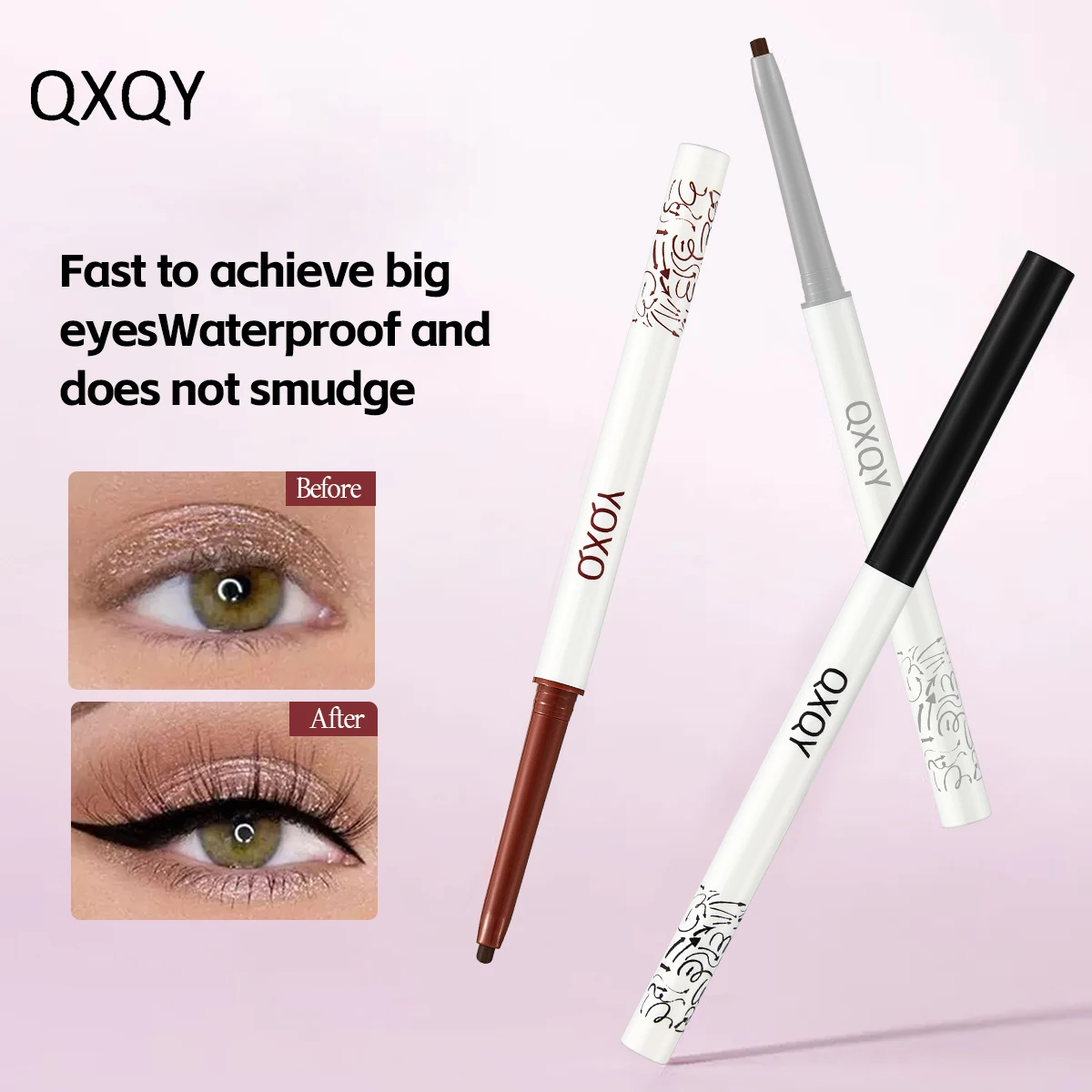 Le stylo gel eye-liner QXQY est extrêmement fin, naturel, imperméable et conignez un stylo eye-liner de coloration