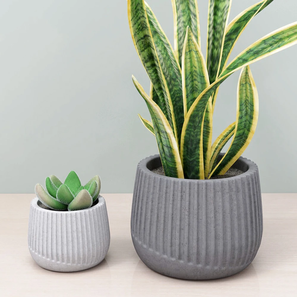 

Силиконовая форма для бетонных цветочных горшков, простые формы для цементных горшков, круглые силиконовые формы для кашпо в полоску