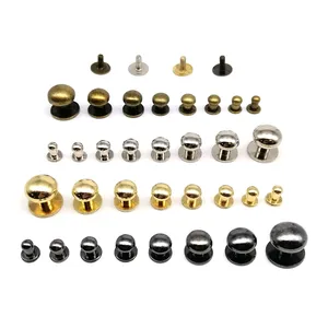 10 mảnh 4mm 5mm 6mm 7mm 8 mm 10 mm 12 mm tròn đầu bằng kim loại túi da Chicago phía sau vít trả thù rivet núm vú 10 Vít bán hàng chính 7mm - 2