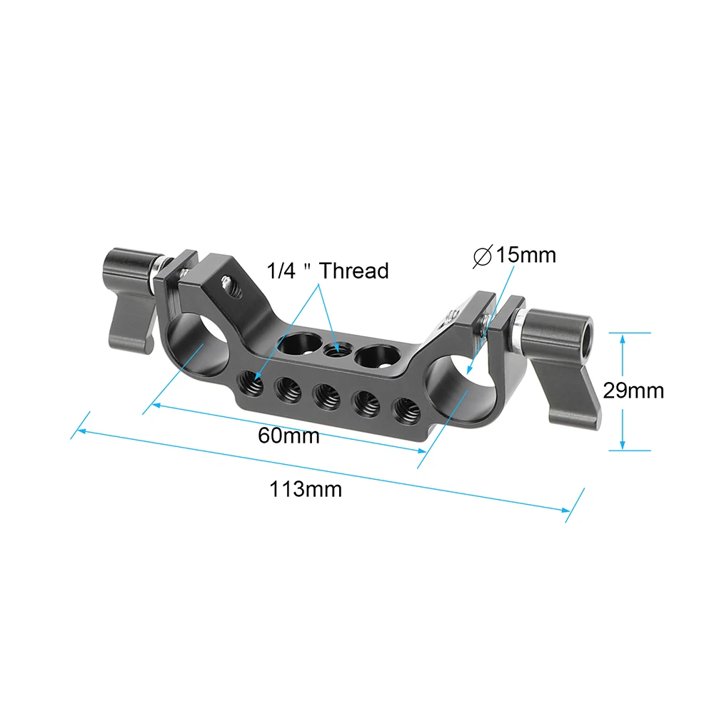 Kayulin Unversal Lightweight 15mm Rail Dual / Single Rod Clamp 1/4\