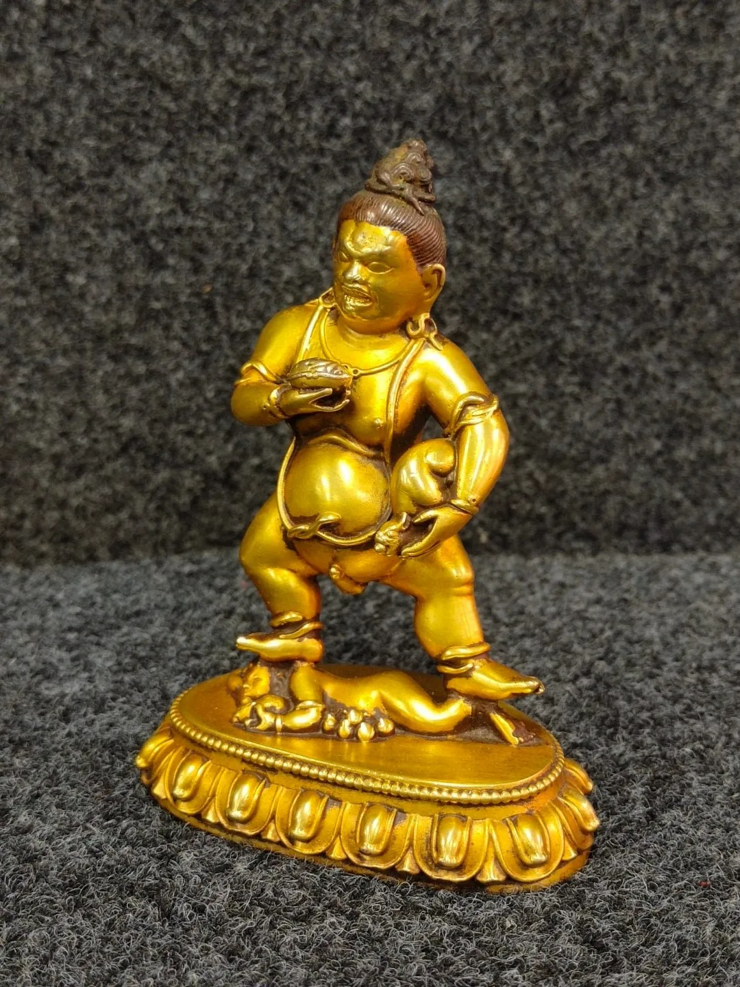 Tibetan purple copper, gilt painting, face painting, black God of Wealth, Buddha statue ornaments, home Buddhist hall supplies,