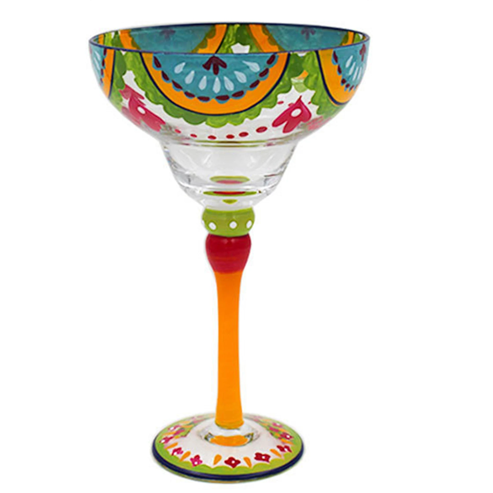 270ml Margarita Wine Glasses Colorful Printed Champagne Cup Gift for Birthday Anniversary