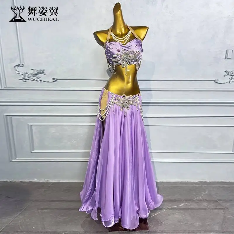 

Dancing Wings Belly Dance 2024 New Performance Costume Oriental Dance Practice Outfit Women's Long Skirt Set Qc3295