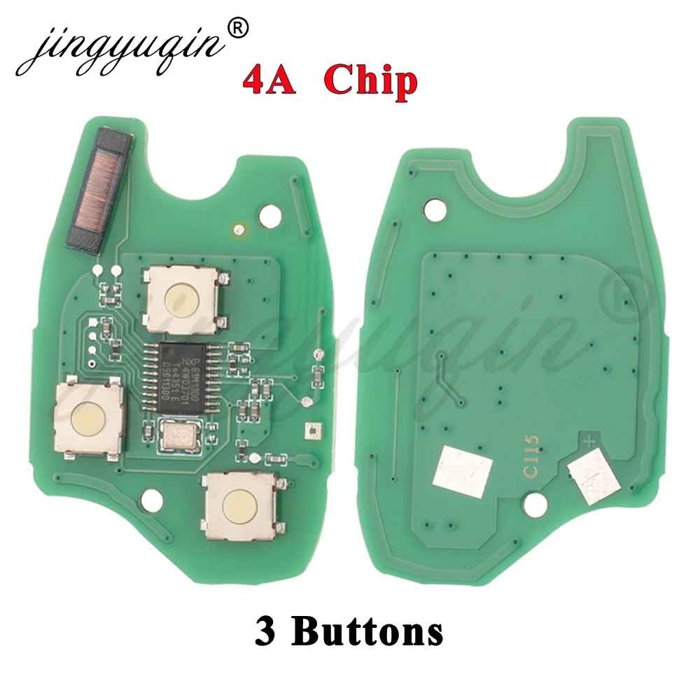 Jingyuqin 2 / 3BTN placa de circuito de llave remota de coche para Renault Clio Scenic Kangoo Megane PCF7946 / PCF7947 pcf7952E Chip