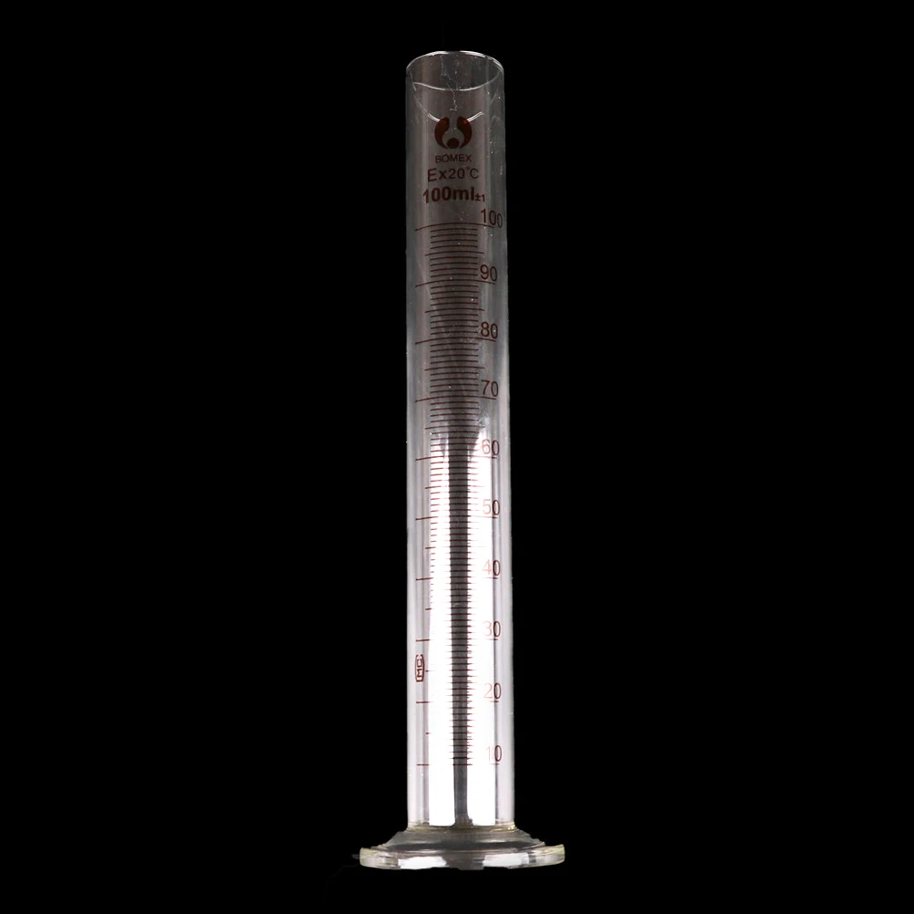 1 Pc Professional Lab Thick Glass Graduated Measuring Cylinder 100 ML Single Metric Scale Chemistry Lab Spout Measure