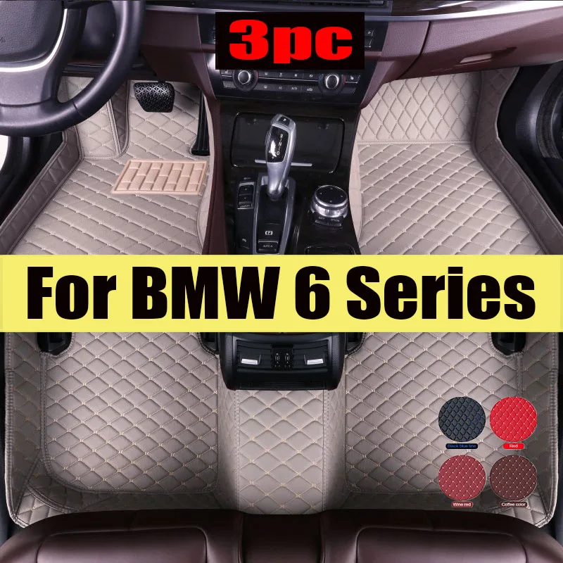 

Car Floor Mats For BMW 6 Series F06 2012~2018 Durable Carpets Protective Pad Mat Luxury Leather Rug Car trunk mat 640i 640d