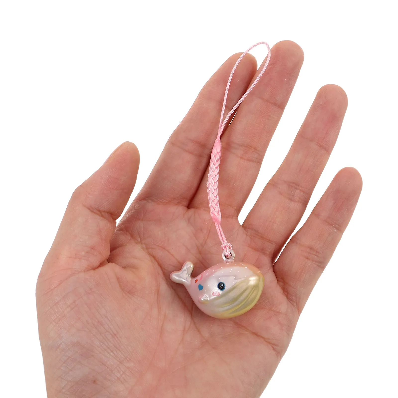Cute Cartoon Whale Water Sound Bell Phone Charm Gradient Color Mobile Phone Pendant Decorative Charm Decorative Wind Chime