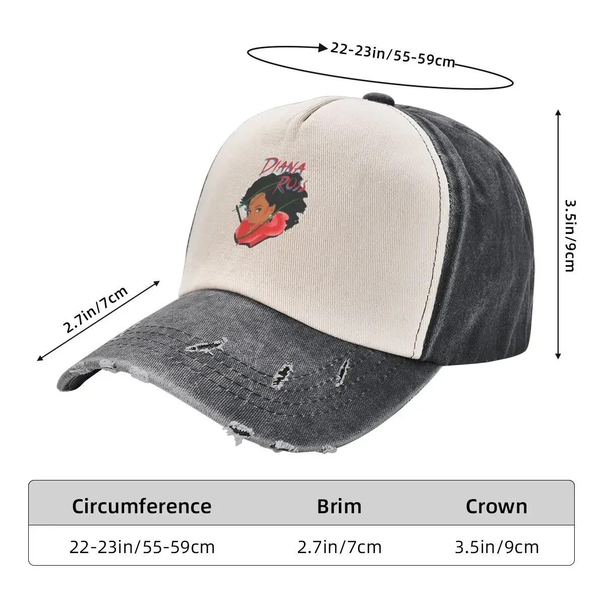 Diana Ross Cartoon Baseball Cap Fishing cap Beach Bag Cosplay Visor Designer Man Women's image 6