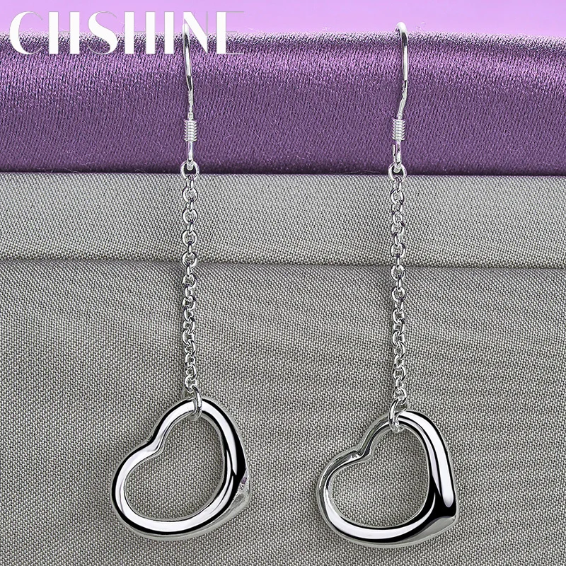 

CHSHINE 925 Sterling Silver Heart Earrings For Women Wedding Party Fashion Charm Jewelry
