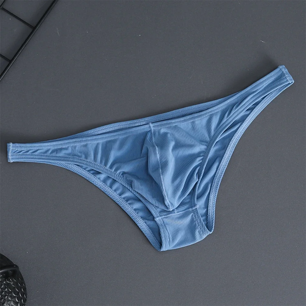 

Men Sexy Low Rise Soft Sleep Panties Bulge Pouch Seamless G-string Thong Briefs Solid Color Underwear Erotic Hombre Underpants