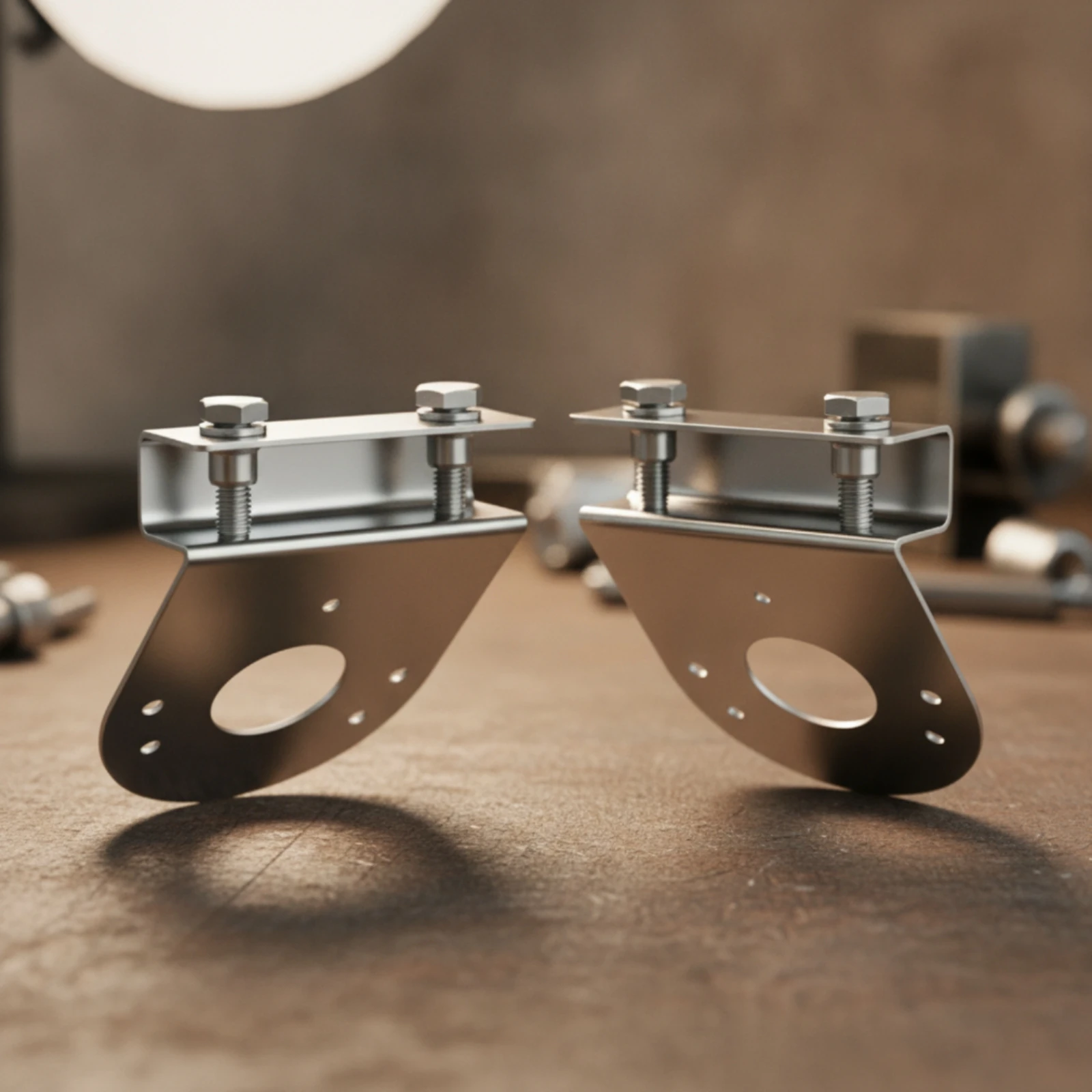 2 Pieces No-Drill Clamp Bracket Sturdy Light Mounting Bracket Hood Clamp-on Light Mount Easy Installation Pre-Drilled