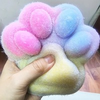 Jumbo Soft Squishy Flocking Cat Paw Stress Relief Toy, Extra Large Sensory Fidget Toys for Kids Adults Anxiety Relaxation 5.51in