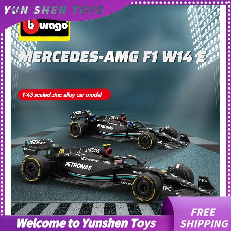 

Модель автомобиля Burago1:43 Mercedes Amg f1, Модель гоночного автомобиля W14, модель из сплава 2023, формула гоночного автомобиля, периферийный коллекционный подарок